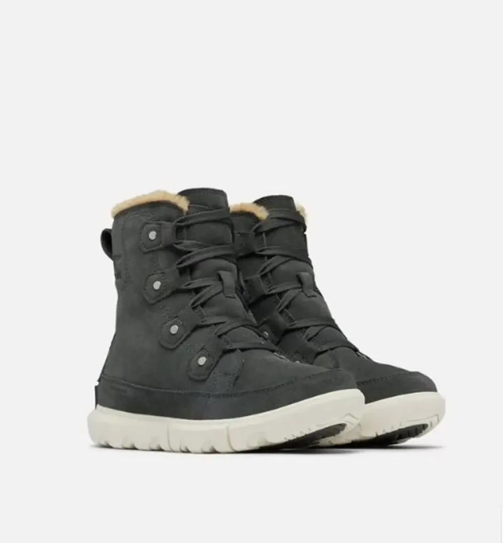 SOREL EXPLORER II Joan Waterproof Gray Suede Winter Boots Womens Size 10